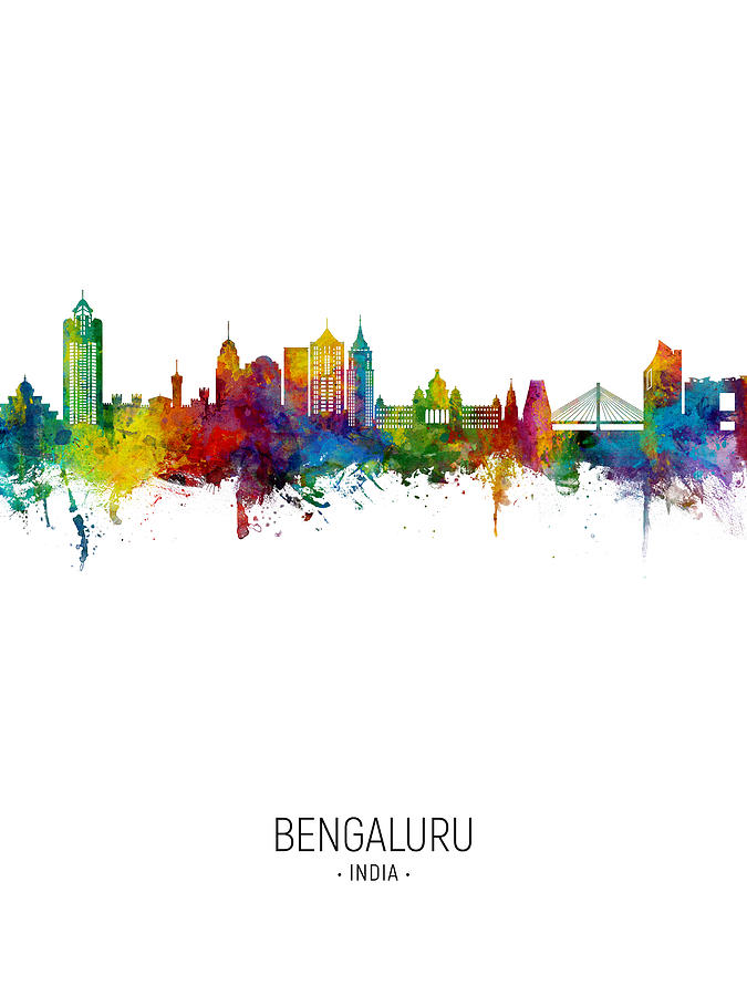 Bengaluru Skyline India Bangalore #18 Digital Art by Michael Tompsett