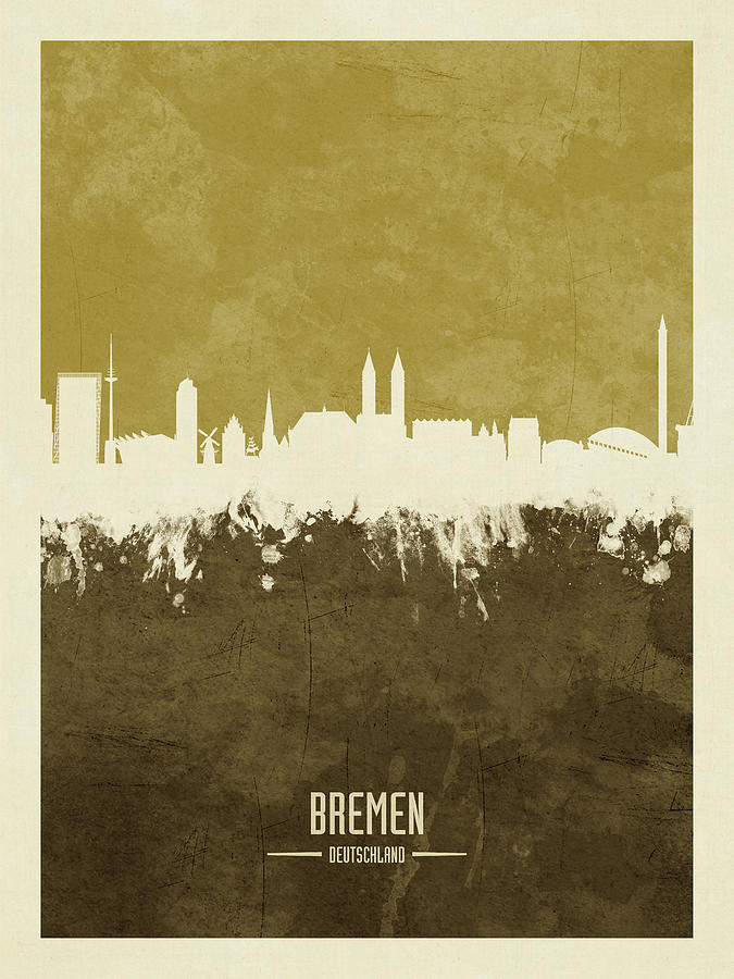 Bremen Germany Skyline #18 Digital Art by Michael Tompsett