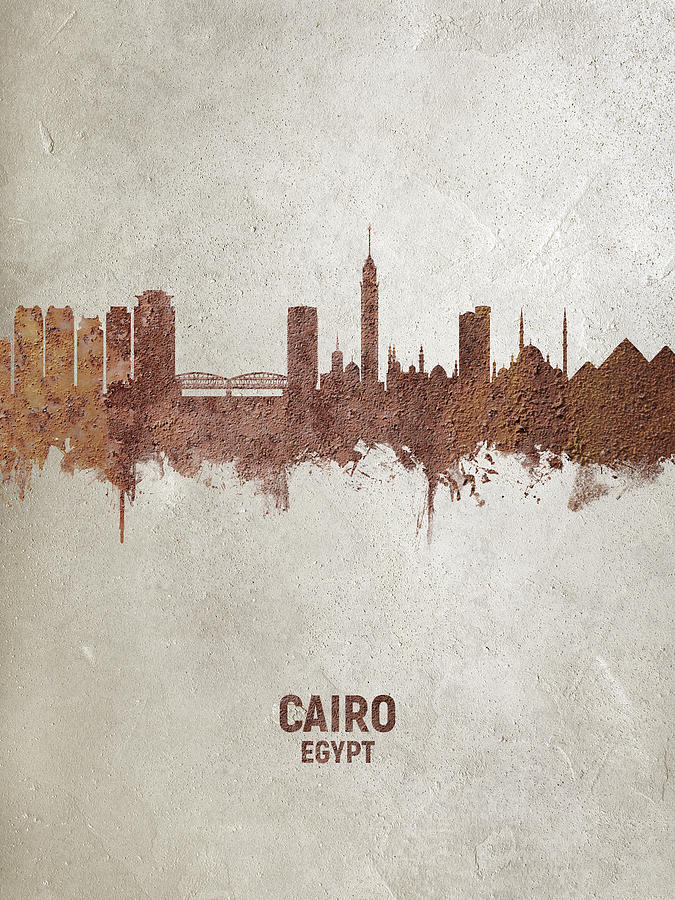 Skyline Digital Art - Cairo Egypt Skyline #18 by Michael Tompsett