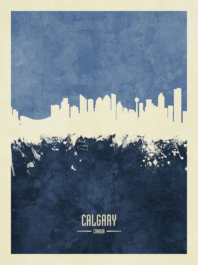 Skyline Digital Art - Calgary Canada Skyline #18 by Michael Tompsett