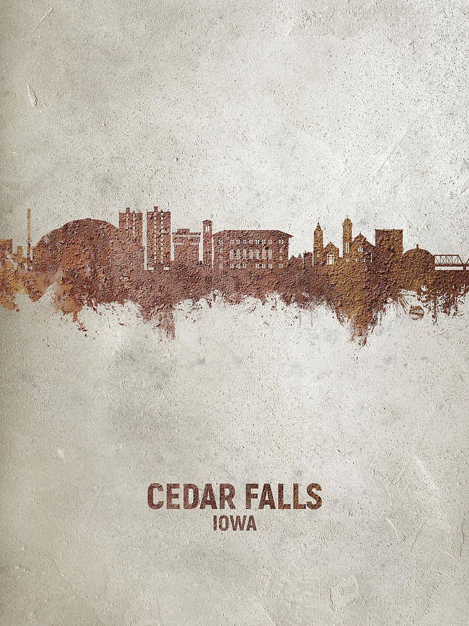 Cedar Falls Iowa Skyline #18 Digital Art by Michael Tompsett
