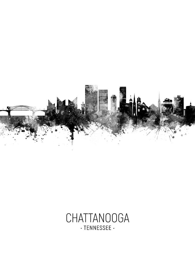 Skyline Digital Art - Chattanooga Tennessee Skyline #18 by Michael Tompsett