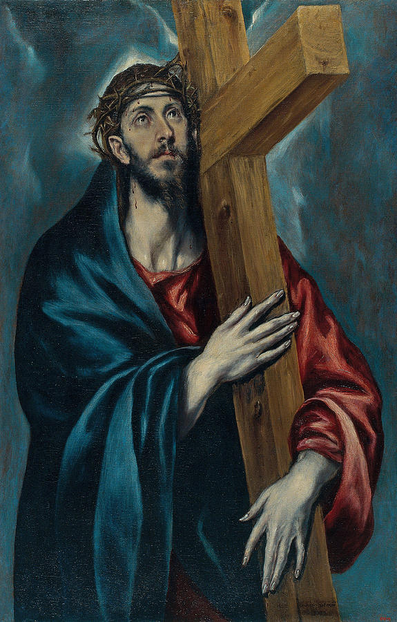El Greco Painting - Christ Carrying the Cross  #18 by El Greco