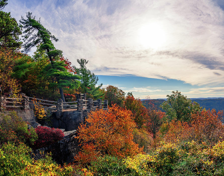 Coopers Rock state park overlook over the Cheat River in West Vi ...