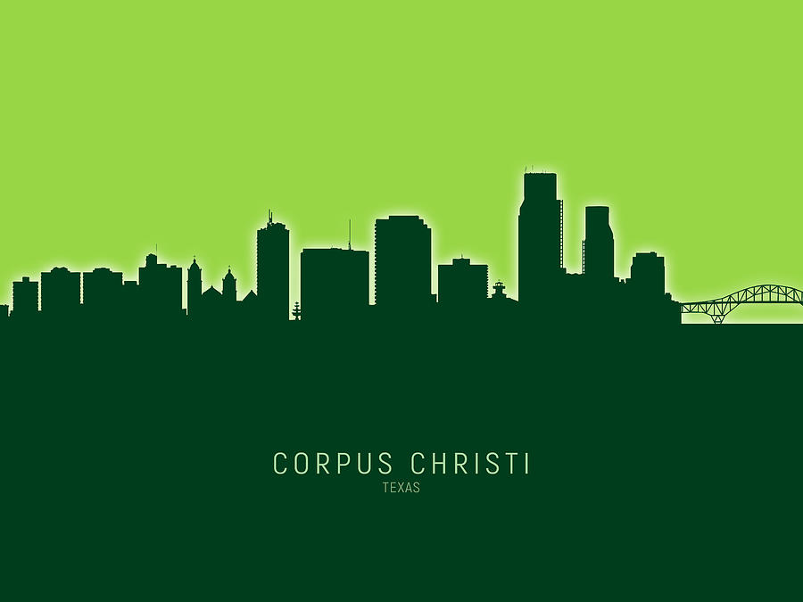 Corpus Christi Texas Skyline #18 Digital Art by Michael Tompsett