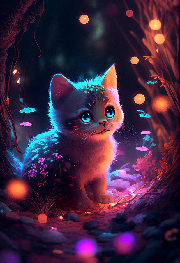 Cute Cat #3 by SampadArt Gallery