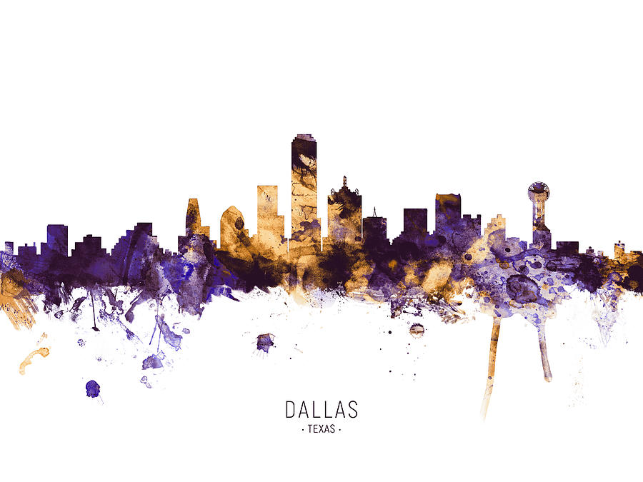 Dallas Texas Skyline #18 Digital Art by Michael Tompsett