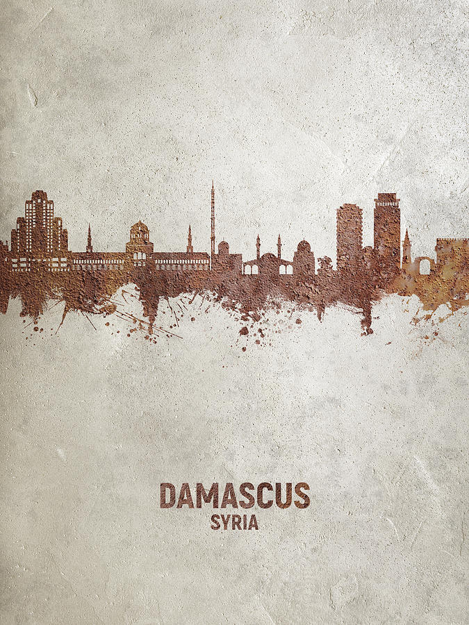 Damascus Syria Skyline #18 Digital Art by Michael Tompsett
