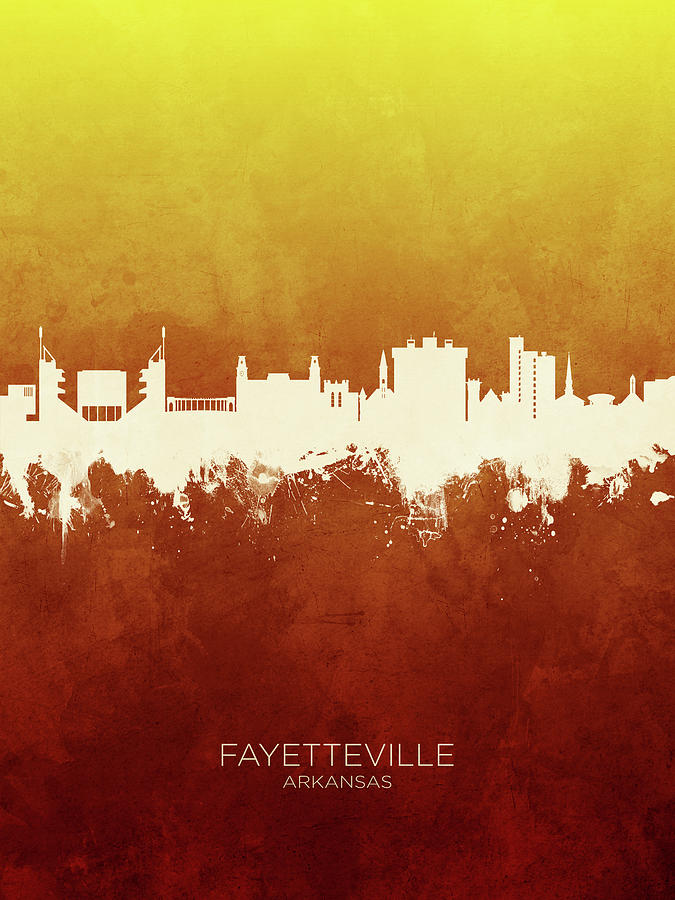 Fayetteville Arkansas Skyline #18 Digital Art by Michael Tompsett