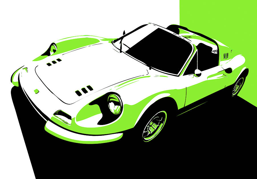 Car Digital Art - Ferrari Dino - Classic Italian Sports Car #18 by Thespeedart