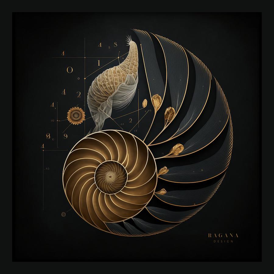 Fibonacci Golden Ratio in Elegant and Exclusive Golden and Black Design ...