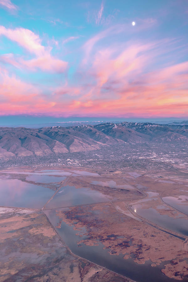 Flying Over Rockies In Airplane From Salt Lake City At Sunset #18 Photograph by Alex Grichenko