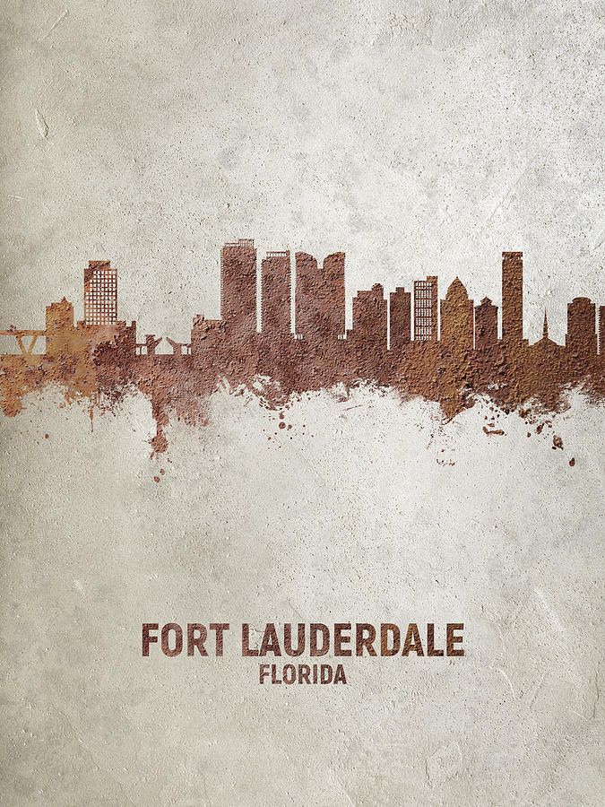 Fort Lauderdale Florida Skyline #18 Digital Art by Michael Tompsett