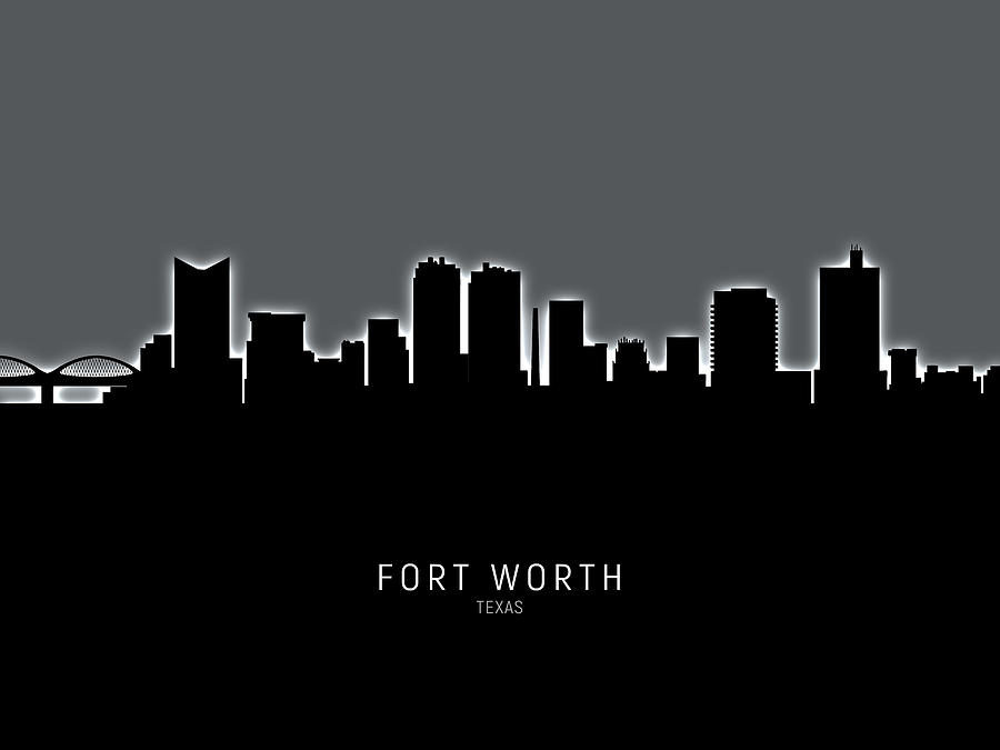 Fort Worth Texas Skyline #18 Digital Art by Michael Tompsett