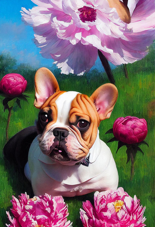 Dog Mixed Media - French bulldog #18 by SampadArt Gallery
