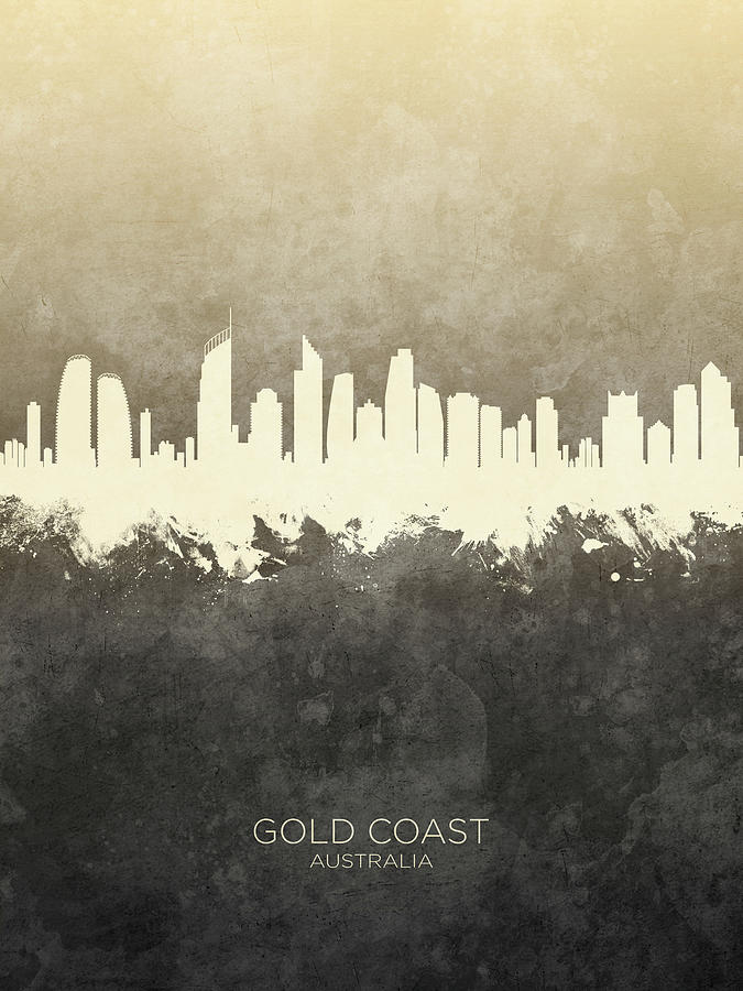 Gold Coast Australia Skyline #18 Digital Art by Michael Tompsett
