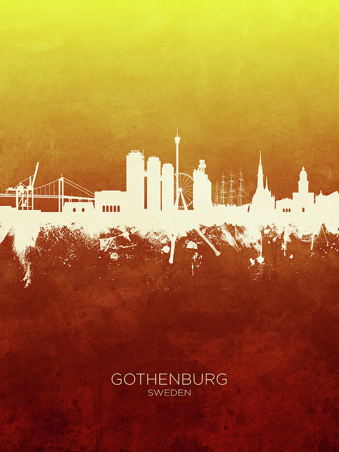 Gothenburg Sweden Skyline #18 Digital Art by Michael Tompsett