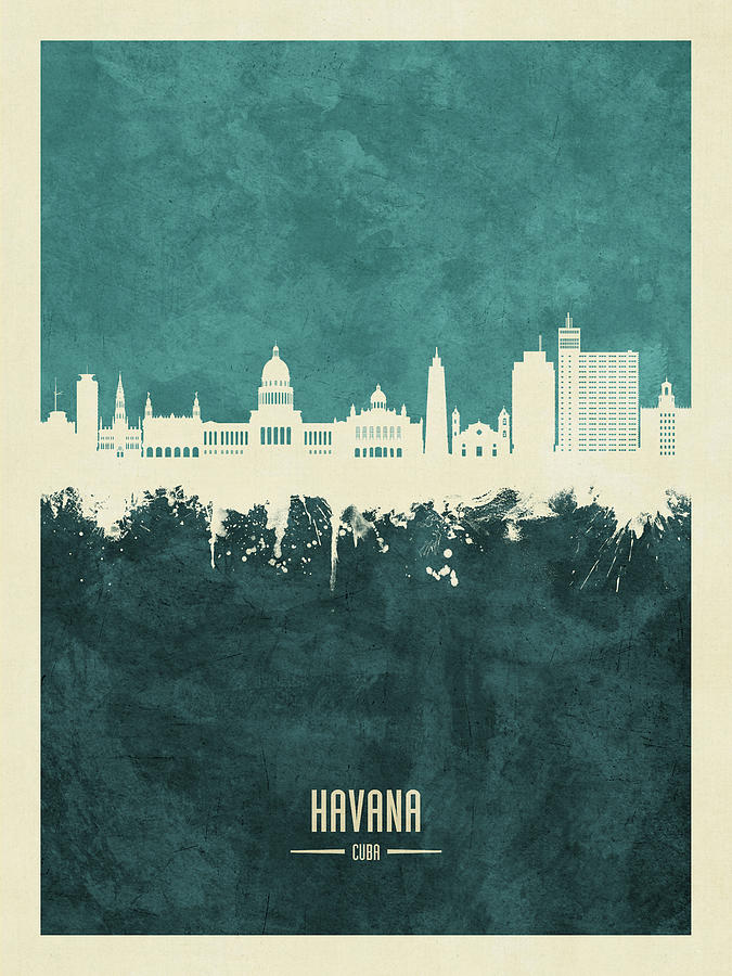 Havana Cuba Skyline #18 Digital Art by Michael Tompsett