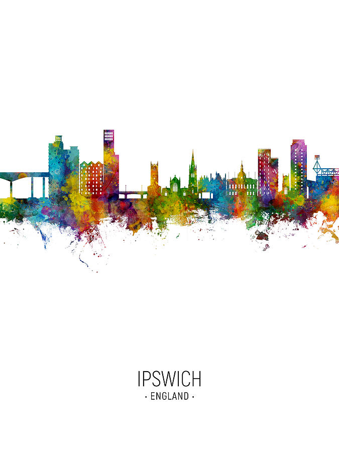 Ipswich England Skyline #18 Digital Art by Michael Tompsett