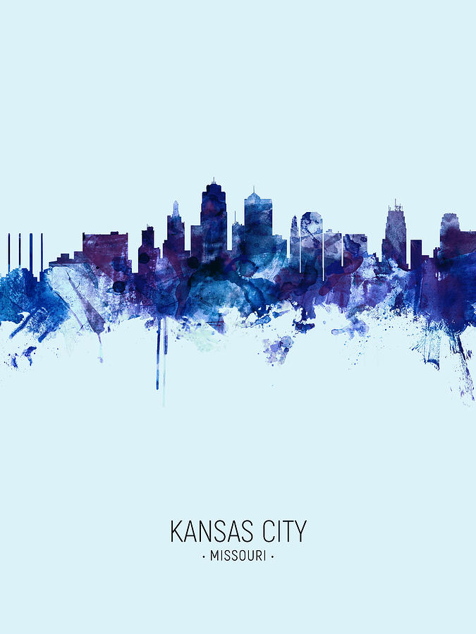 Kansas City Missouri Skyline #18 Digital Art by Michael Tompsett