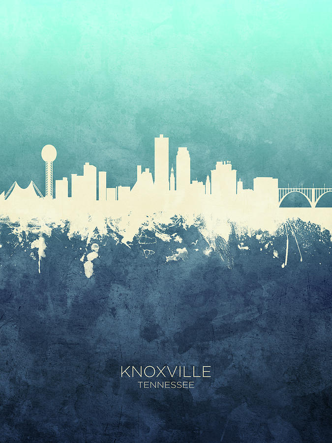 Knoxville Digital Art - Knoxville Tennessee Skyline #18 by Michael Tompsett