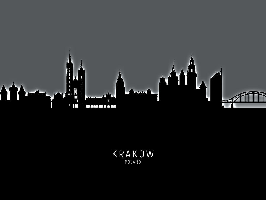 Krakow Poland Skyline #18 Digital Art by Michael Tompsett