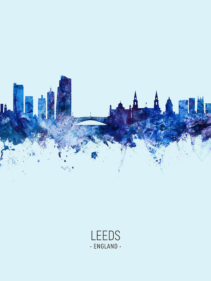 Leeds England Skyline #18 Digital Art by Michael Tompsett
