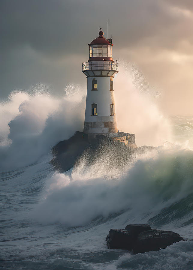 Lighthouse in storm #18 Photograph by Lauren Blessinger - Fine Art America