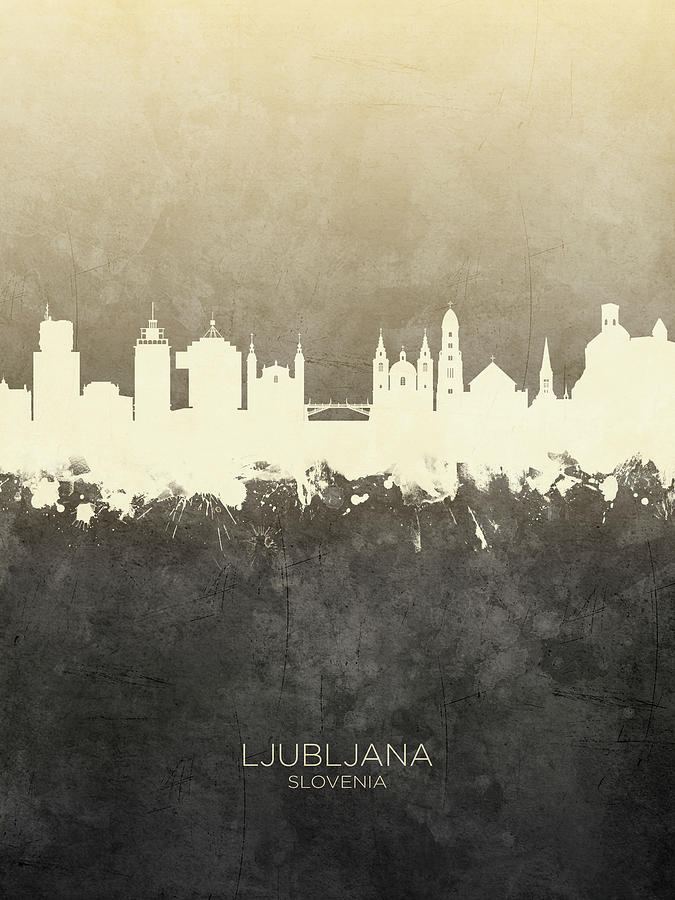 Ljubljana Slovenia Skyline #18 Digital Art by Michael Tompsett