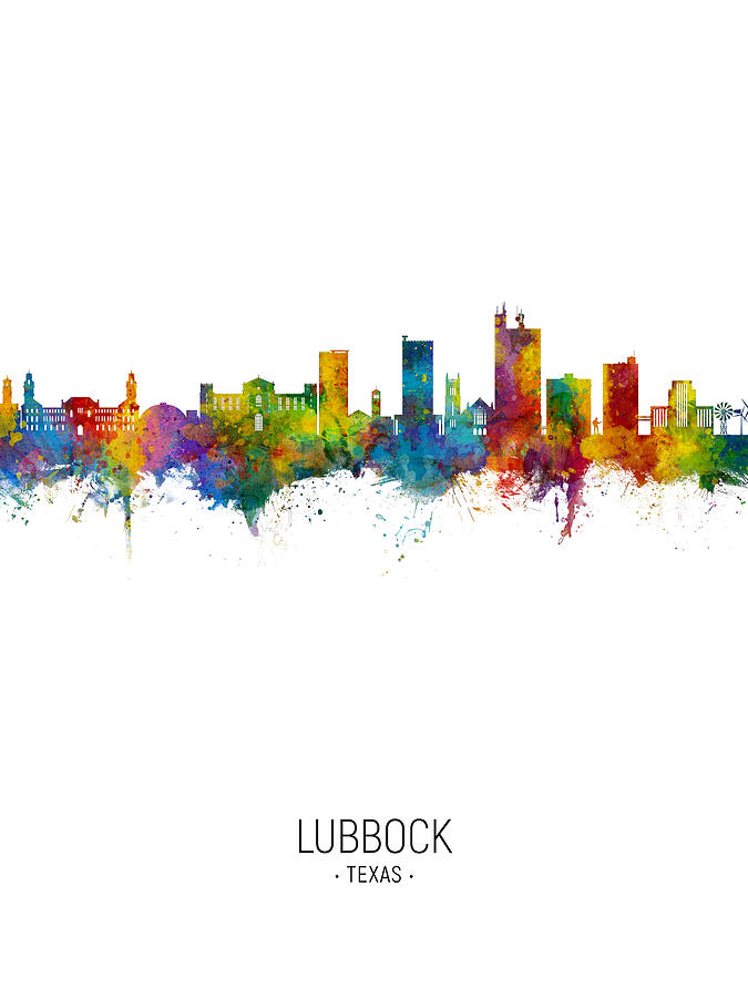 Lubbock Texas Skyline #18 Digital Art by Michael Tompsett