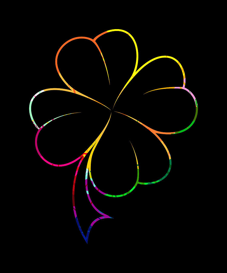 Lucky Irish Four Leaf Clover Digital Art by CalNyto - Pixels