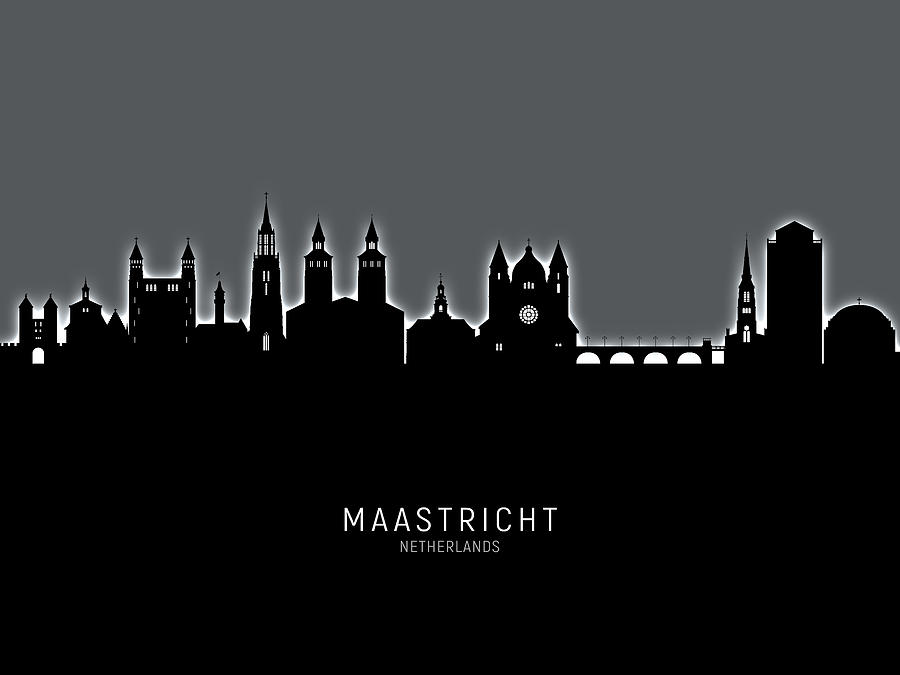 Maastricht The Netherlands Skyline #18 Digital Art by Michael Tompsett