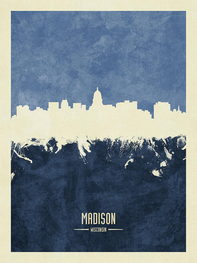 Madison Wisconsin Skyline #18 Digital Art by Michael Tompsett