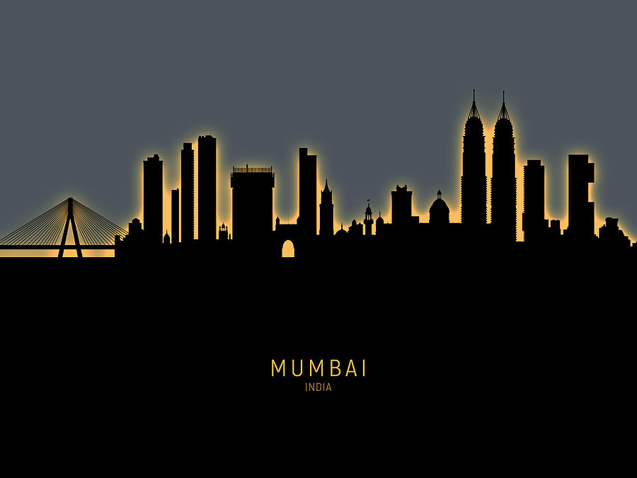 Mumbai Skyline India Bombay #18 Digital Art by Michael Tompsett