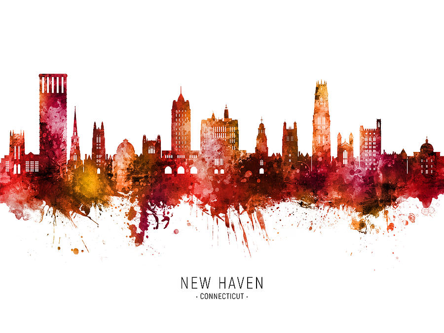 New Haven Connecticut Skyline #18 Digital Art by Michael Tompsett