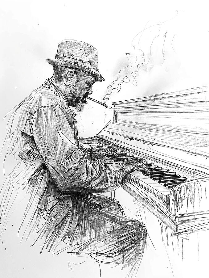 New Orleans Jazz Pianist #18 Mixed Media by Stephen Smith Galleries ...