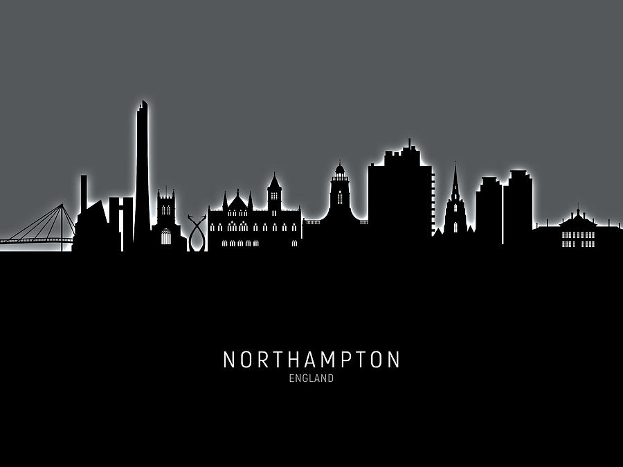 Northampton England Skyline #18 Digital Art by Michael Tompsett