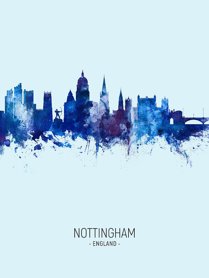 Nottingham England Skyline #18 Digital Art by Michael Tompsett