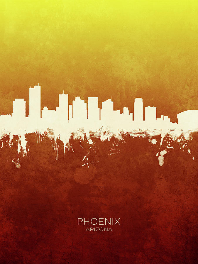 Phoenix Arizona Skyline #18 Digital Art by Michael Tompsett