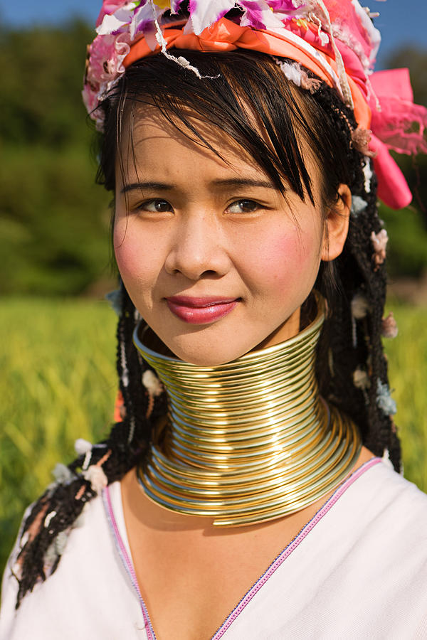 Portrait of woman from Long Neck Karen Tribe #18 Photograph by Hadynyah
