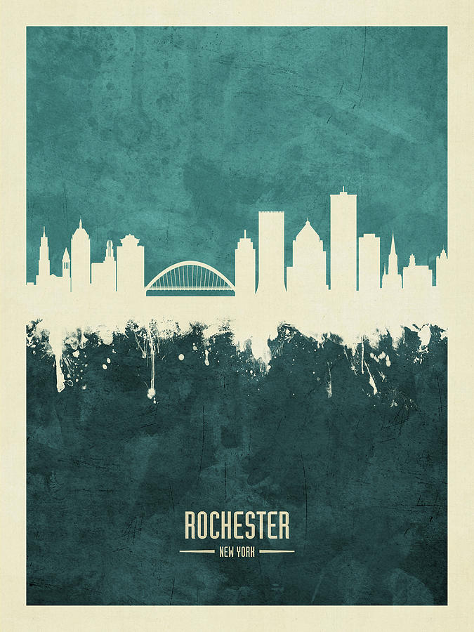 Rochester New York Skyline #18 Digital Art by Michael Tompsett