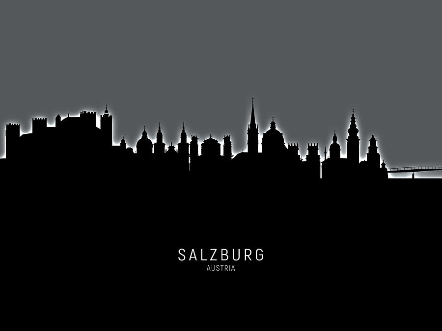Salzburg Austria Skyline #18 Digital Art by Michael Tompsett