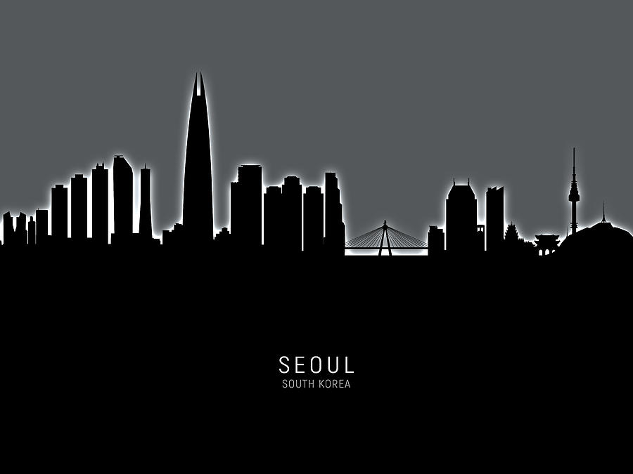Seoul Skyline South Korea #18 Digital Art by Michael Tompsett