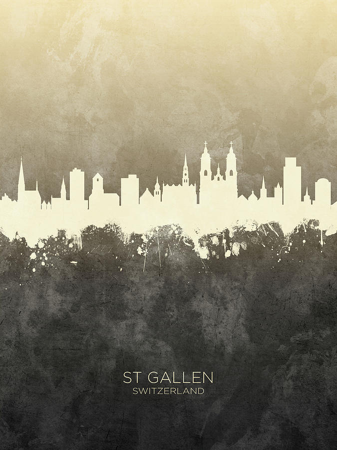 St Gallen Switzerland Skyline #18 Digital Art by Michael Tompsett