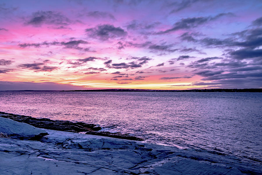 Sunset in newport rhode island at castle hill lighthouse #18 Photograph by Alex Grichenko