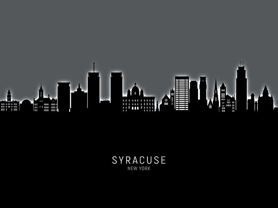Syracuse New York Skyline #18 Digital Art by Michael Tompsett