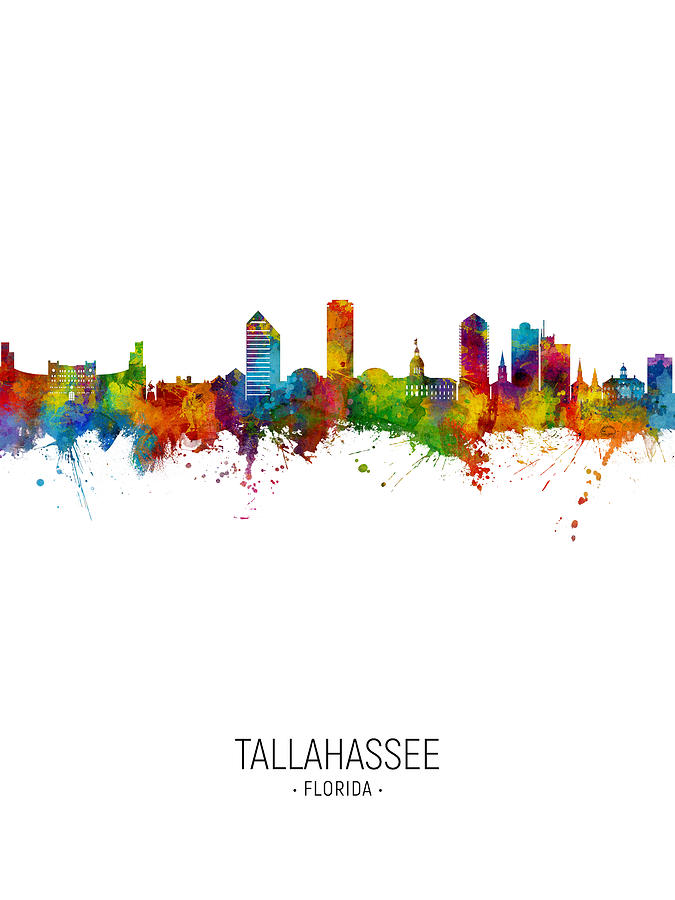 Tallahassee Digital Art - Tallahassee Florida Skyline #18 by Michael Tompsett