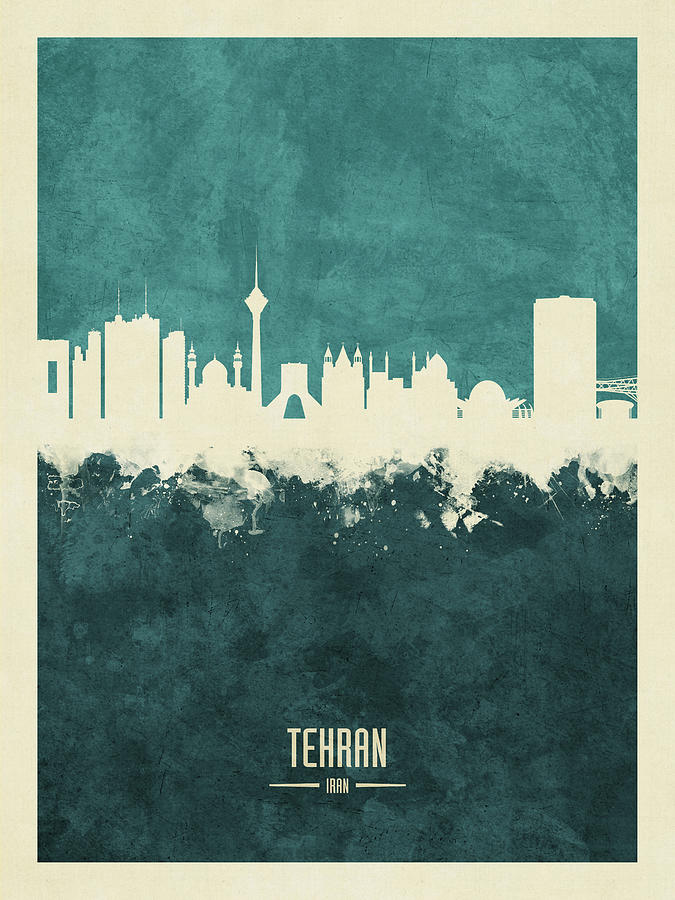 Tehran Iran Skyline #18 Digital Art by Michael Tompsett
