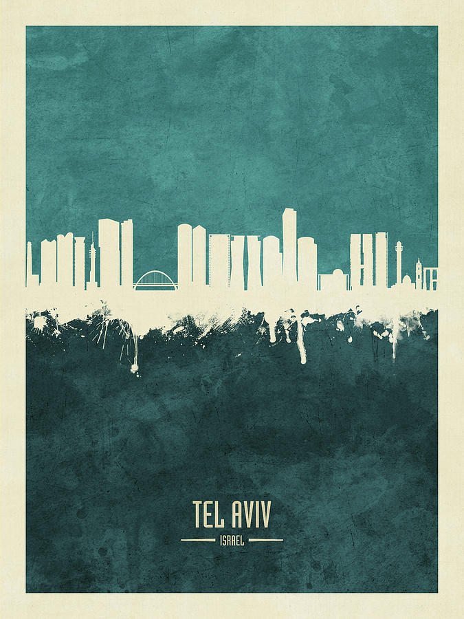 Tel Aviv Israel Skyline #18 Digital Art by Michael Tompsett