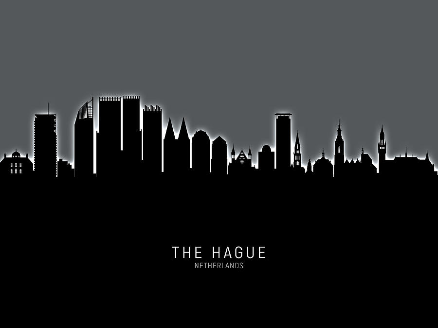 The Hague Netherlands Skyline #18 Digital Art by Michael Tompsett